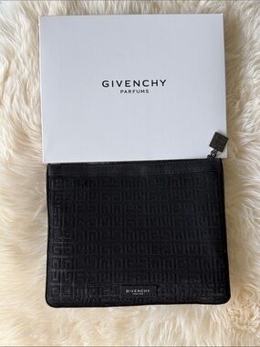 Givenchy Black Men's Toiletry Pouch with Embossed Monogram